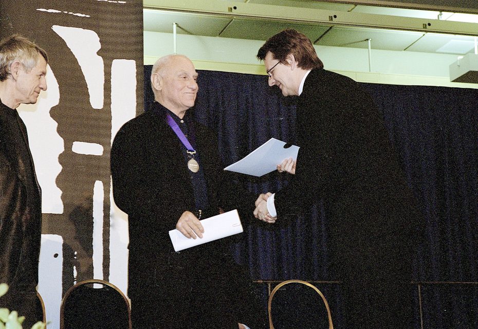 Professor Gerald Ferguson, Dr. Richard Serra, and President Paul Greenhalgh