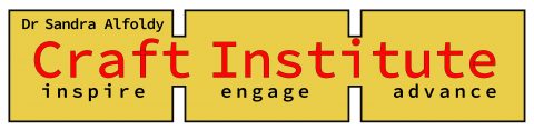 Yellow logo with red text that reads "Dr. Sandra Alfoldy Craft Institute - inspire, engage, advance"