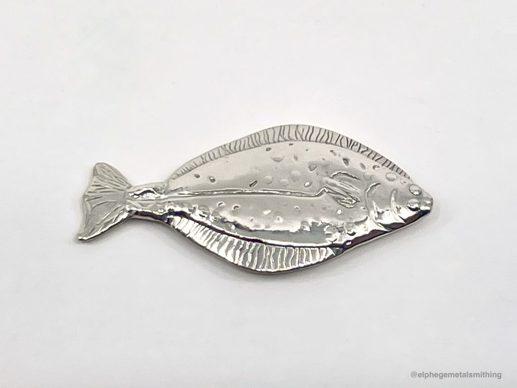 A halibut made form ethically-sourced silver