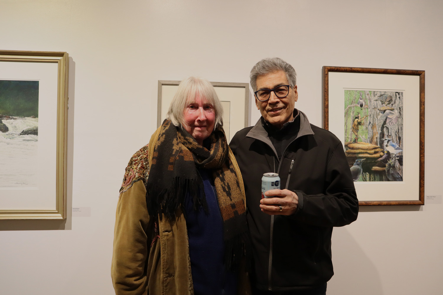 Artist Leonard Paul with his high school art teacher. Photo by Nour El Sabeh.